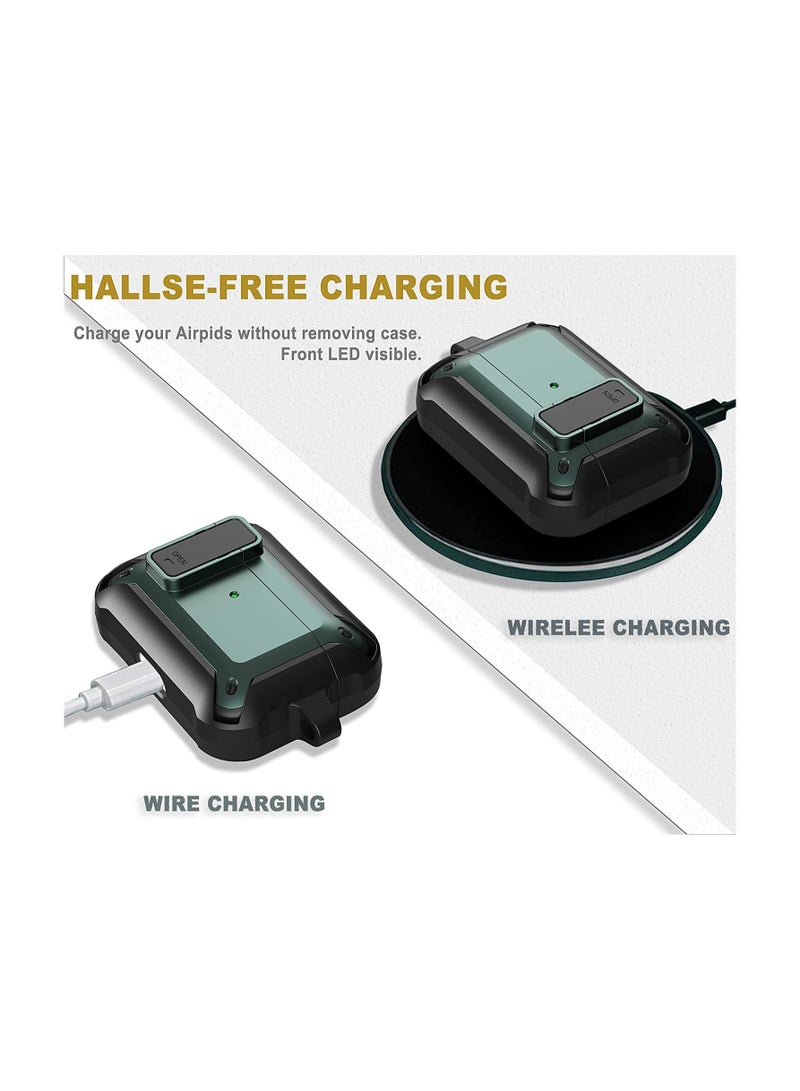 حافظة أيربود برو المحسّنة [قفل آمن] من أرمور، غلاف فايبونتون المقاوم للصدمات لأيربود برو، حافظة آي بود برو مصممة لأجهزة آبل أير بود اللاسلكية للرجال والنساء - Image 4