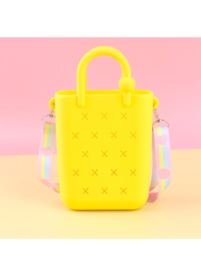Loquat DIY Hole Bag Cute Accessories Summer Beach Vacation Handbag Colorful Hole Bag DIY Beach Bag Jelly Bag-Colors:1  - Image 1