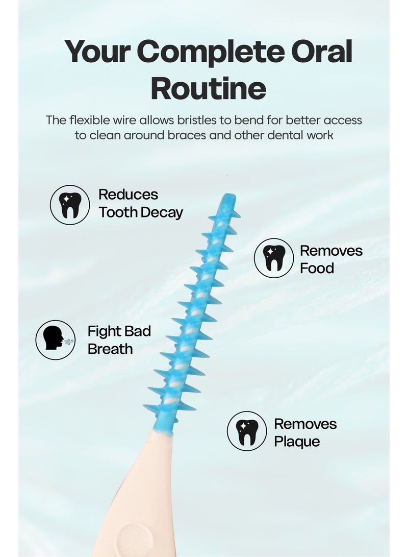 تيسى 100 قطعة فرشاة ونكاشة ما بين الأسنان من تي سي – مثالية لتنظيف ما بين الأسنان، تصميم عصري مريح للاستخدام - Image 3