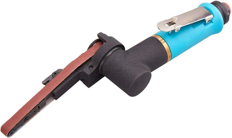 Minimprover Pneumatic Tool Air Belt Sander,1/4" Air Inlet,Air Belt Sander (3/8" x 13") with 12pc Belts (#40，#60，80#，120#),3/8" Air Belt Grinder For Aluminium, Iron, Steel And Etc. Metal Polishing - Image 3