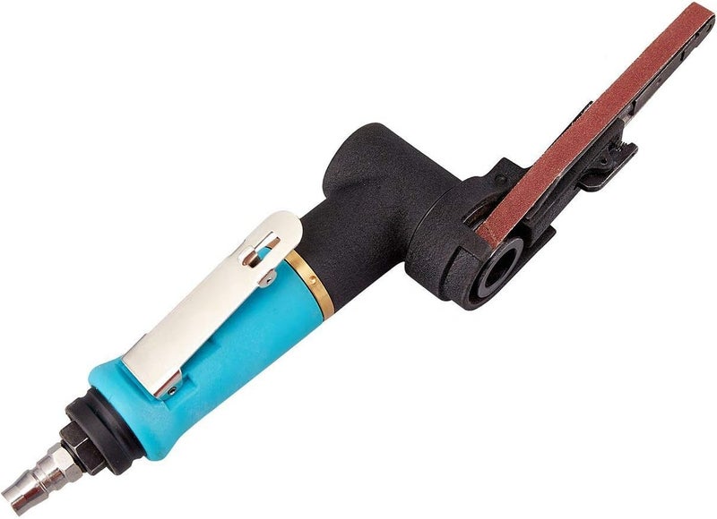 Minimprover Pneumatic Tool Air Belt Sander,1/4" Air Inlet,Air Belt Sander (3/8" x 13") with 12pc Belts (#40，#60，80#，120#),3/8" Air Belt Grinder For Aluminium, Iron, Steel And Etc. Metal Polishing - Image 4