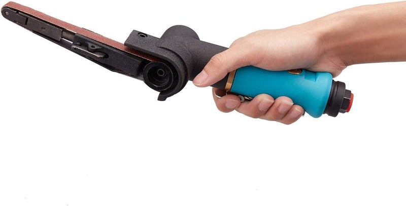 Minimprover Pneumatic Tool Air Belt Sander,1/4" Air Inlet,Air Belt Sander (3/8" x 13") with 12pc Belts (#40，#60，80#，120#),3/8" Air Belt Grinder For Aluminium, Iron, Steel And Etc. Metal Polishing - Image 5