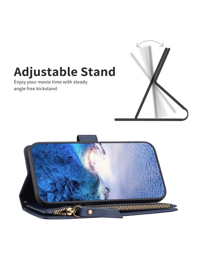 اس-توب جراب لهاتف OPPO A74 5G / A93 5G / A54 5G مزود بـ 9 فتحات للبطاقات وسحاب ومحفظة جلدية قابلة للطي - Image 4