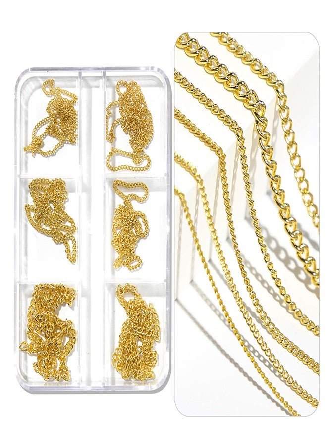 HYWWPFLAY 24 Strips Chain Nail Charms Gold Silver Nail Chains Charms for Nails 3D Punk Metal Nail Art Studs Nail Decorations DIY Craft Manicure Jewels - Image 2
