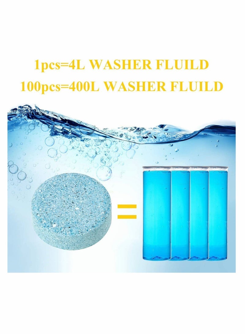 SYOSI 100 Pieces Car Windshield Glass Concentrated Washer Tablets Solid Car Effervescent Tablets Glass Solid Wiper Cleaning Tablets for Car Kitchen Window - Image 3