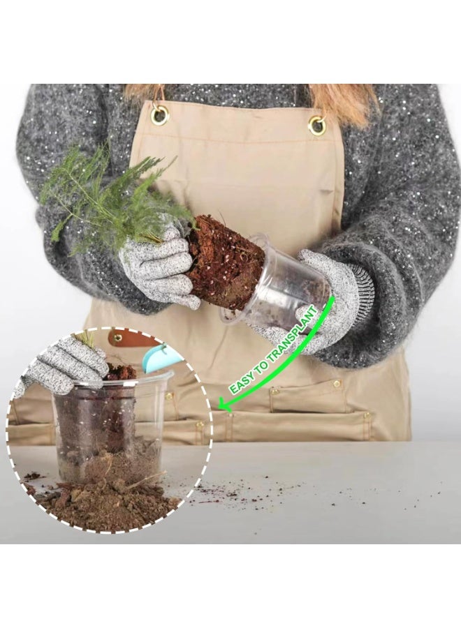 Relex 30 Pack 6/5/4Inch Clear Nursery Pots with Drainage Holes, Clear Plant Pot for Planting, Transparent Plastic Plant Pots, Durable Seed Starting Pot for Succulents - Image 3