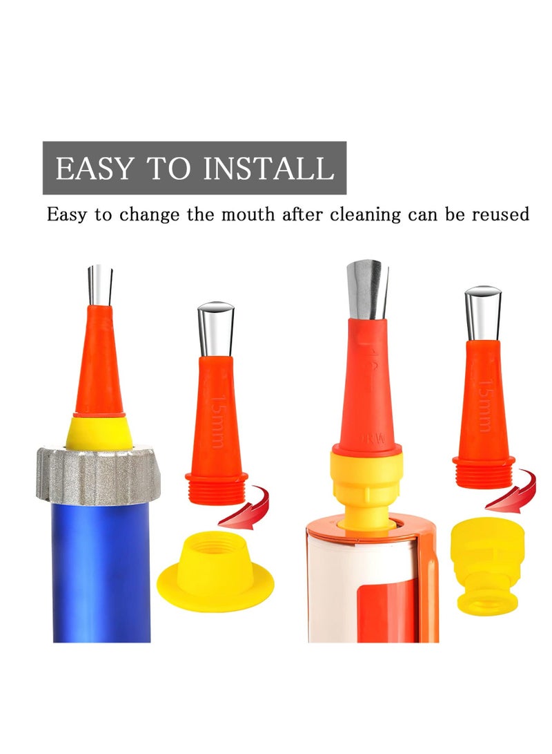 Y&D Universal Integrated Rubber Nozzle Tool Kit, 20Pcs Upgraded Caulking Finisher Tool, Easy Set with Base, Applicator for Home Use  - Image 4