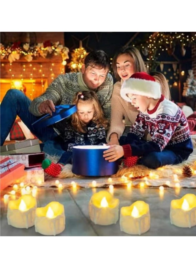 مجموعة من 12 شمعة شاي LED بدون لهب ومؤقتة تعمل بالبطارية - Image 3