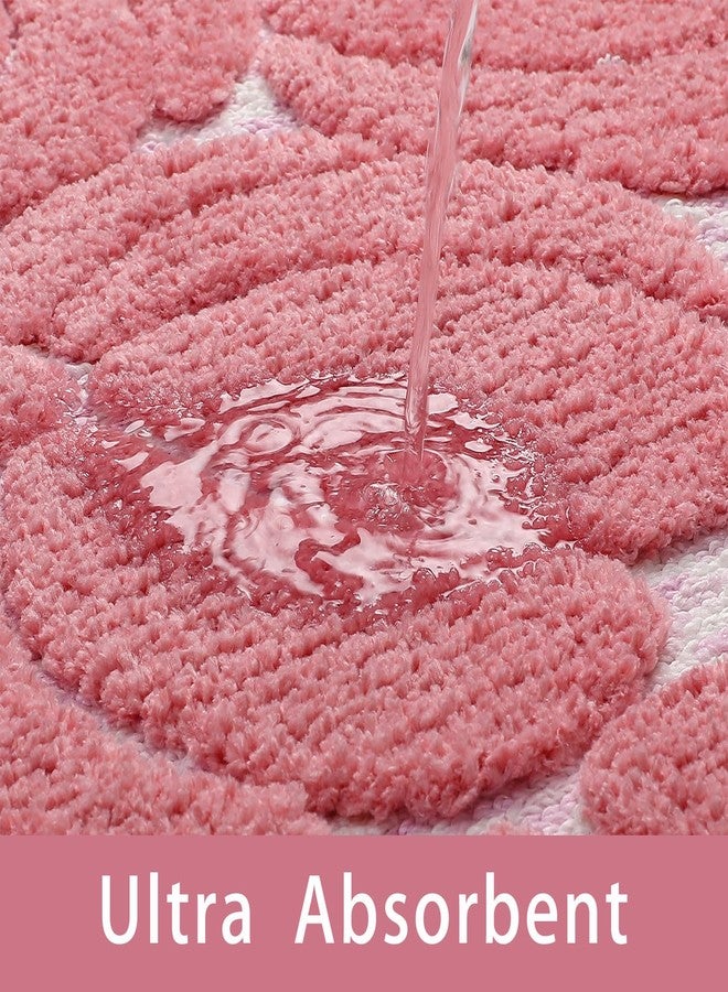 VivaNest Luxury Fall Autumn Pink Pumpkin Bathroom Mat, 17"x25" Extra Soft and Absorbent Microfiber 3 Color Ombre Bath Rug, Non-Slip TPR Back, Plush Shaggy Bath Carpet for Floor - Image 5