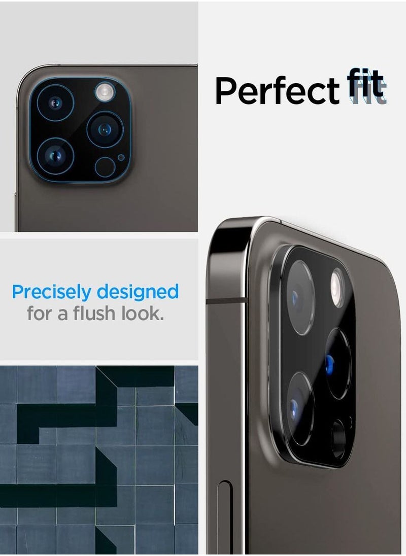 Spigen - Glastr Optik for iPhone 14 Pro and iPhone 14 Pro Max Camera Lens Protector - Black (2 Pack) - Image 1