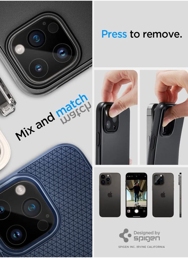 Spigen - Glastr Optik for iPhone 14 Pro and iPhone 14 Pro Max Camera Lens Protector - Black (2 Pack) - Image 1