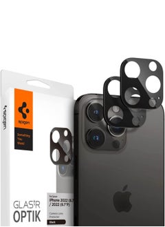 Glastr Optik for iPhone 14 Pro and iPhone 14 Pro Max Camera Lens Protector - Black (2 Pack)