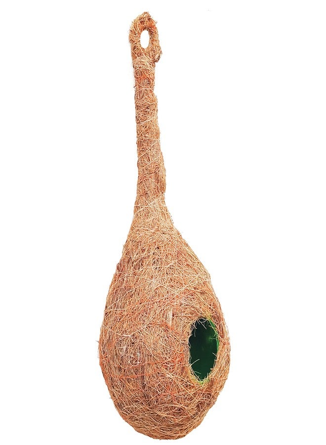عش طيور عضوي دائري عالي الجودة وآمن من بيتويا CR-1، مصنوع يدويًا بالكامل، طيور الحب/العصافير (بني) (قطعة واحدة) - Image 2