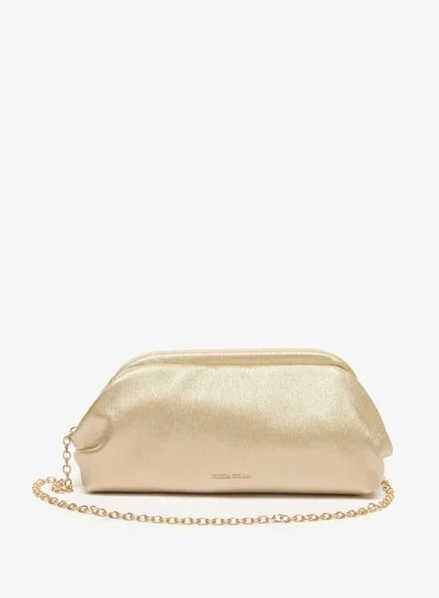 فلورا بيلا من شو إكسبرس Women Solid Clutch with Chain Strap and Hinged Closure
