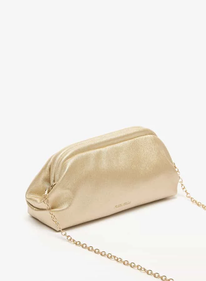 فلورا بيلا من شو إكسبرس Women Solid Clutch with Chain Strap and Hinged Closure