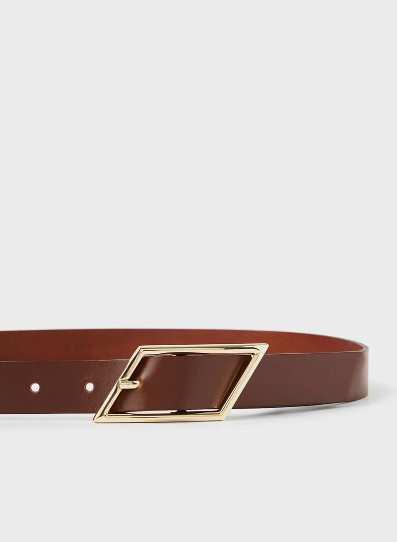 MANGO Leather Belt