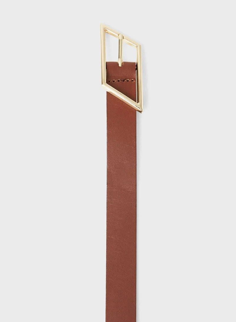 MANGO Leather Belt