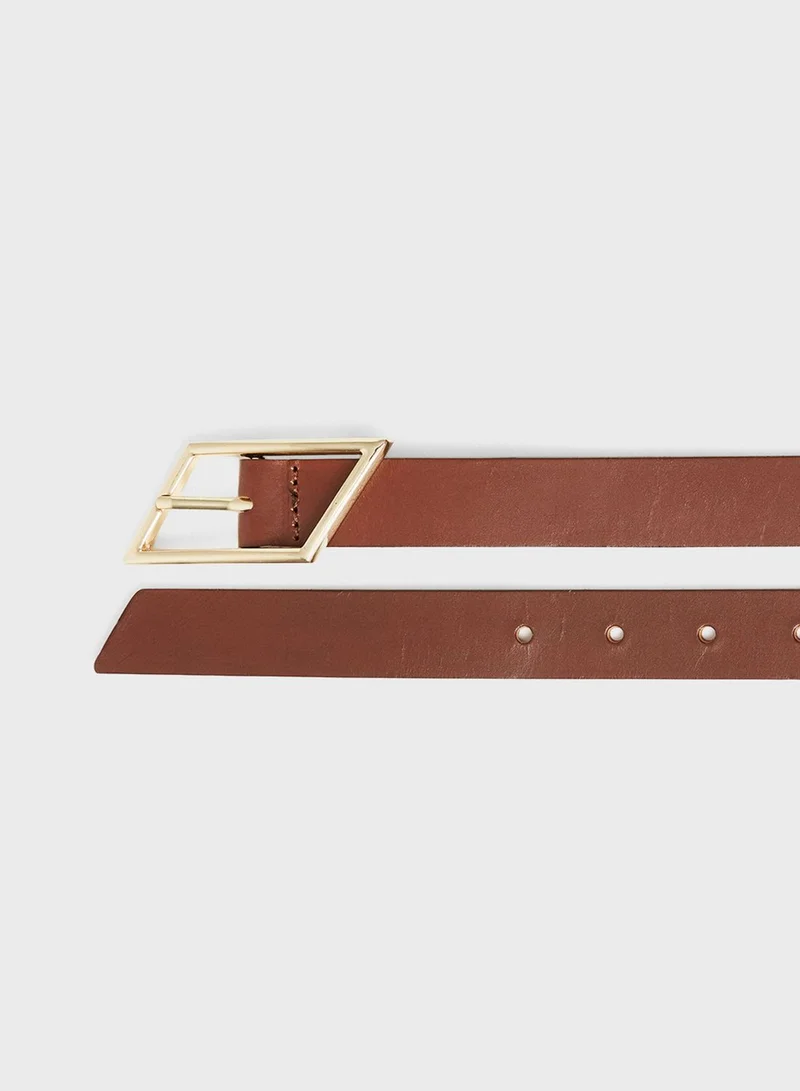 MANGO Leather Belt