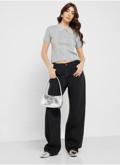 ONLY Pearl Collar Detail Polo Top  - Image 4