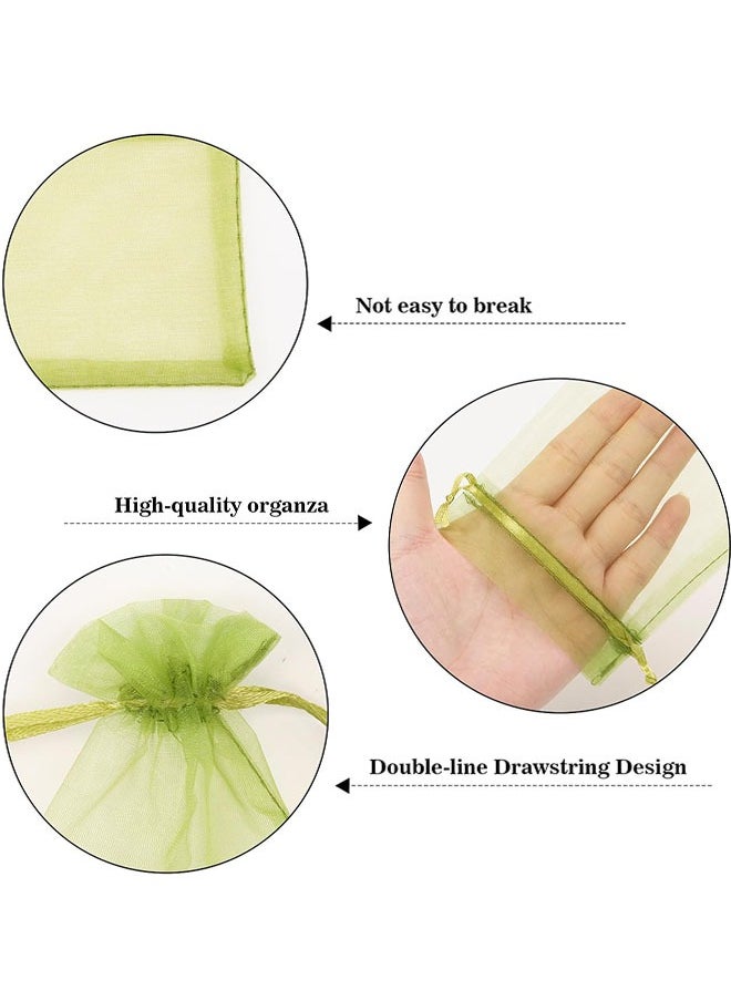 Generic 50Pcs Organza Bags, 4x6 Sheer Drawstring Gift Bags, Organza Jewelry Pouches, Party Favor Bags, Sage Green Organza Gift Bags, Packaging Bags for Jewelry, Makeup, Candy, Festival  - Image 3