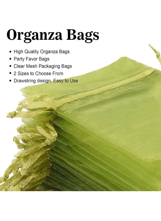 Generic 50Pcs Organza Bags, 4x6 Sheer Drawstring Gift Bags, Organza Jewelry Pouches, Party Favor Bags, Sage Green Organza Gift Bags, Packaging Bags for Jewelry, Makeup, Candy, Festival  - Image 4