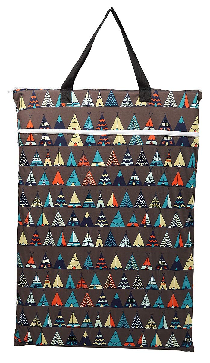 Hibaby Large Hanging WetDry Cloth Diaper Pail Bag for Reusable Diapers or Laundry Indian Tents 