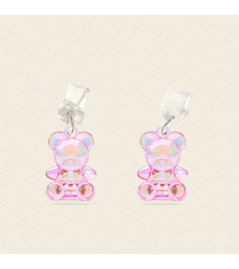Purple Crystal Teddy Bear Resin Phone Dust Plug Compatible With Type C And iPhone - Image 2