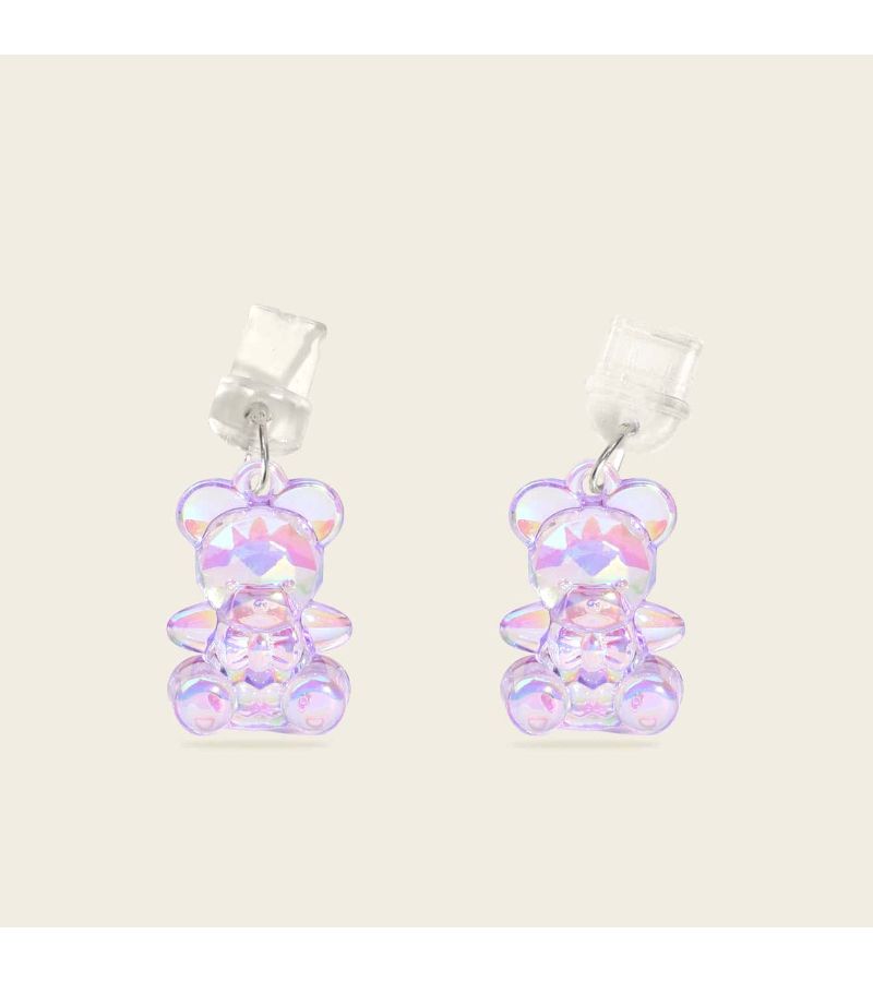 Purple Crystal Teddy Bear Resin Phone Dust Plug Compatible With Type C And iPhone - Image 4