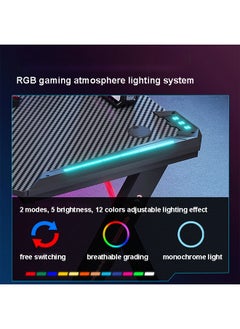 NKX Ergonomic Gaming and Computer Desk with LED Lights 120 CM  - Image 4