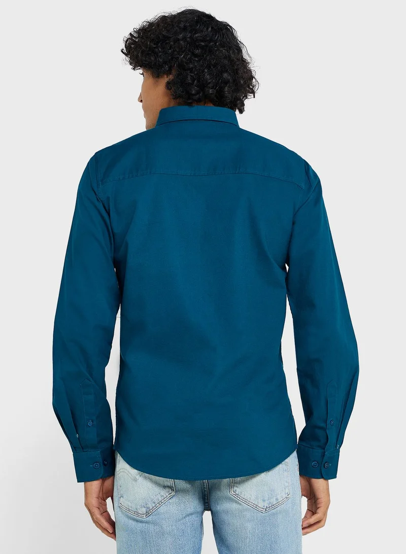 سفنتي فايف قميص قطني نقي كاجوال بجيوب فردية