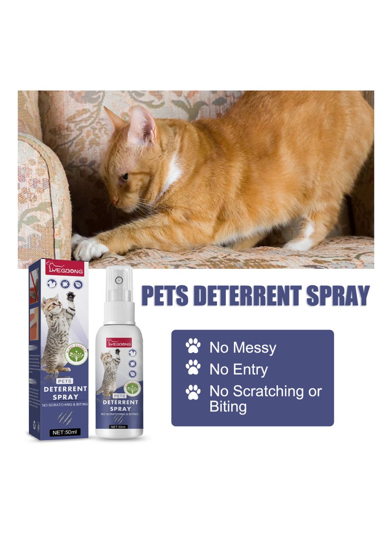 YEGBONG Cat Deterrent Spray, Bitter Training Aid Cat & Scratch Resistant Furniture Protector, Cat Deterrent Indoor for Anti-Scratching & Biting for Pet Training Aid 50 ML - Image 1