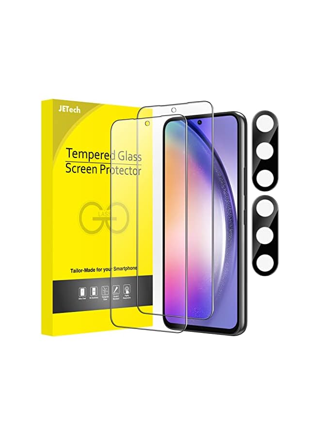 JETech Screen Protector for Samsung Galaxy A54 5G 6.4-Inch with Camera Lens Protector, Tempered Glass Film, HD Clear, 2-Pack Each - Image 1