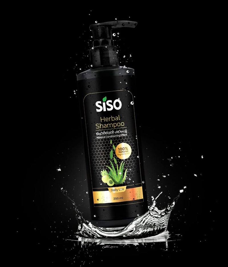 Siso Herbal Shampoo with Natural Conditioning Effect 200ml | 100% Natural Ingredients - No Parabens, Sulphates, Silicones, Phthalates & SLS/SLES - Image 2