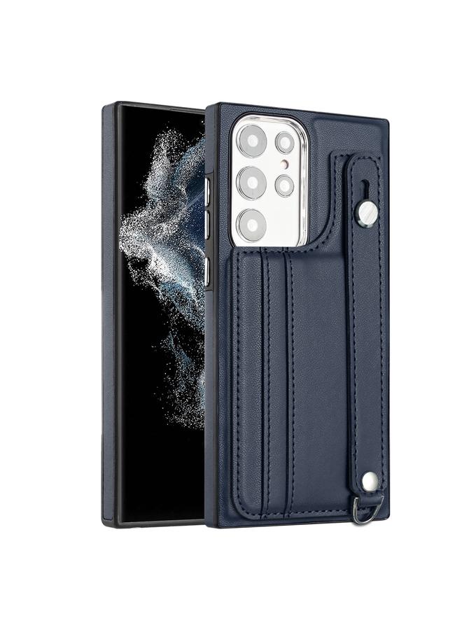 اس-توب جراب لهاتف Samsung Galaxy S23 Ultra مصنوع من الجلد المقاوم للصدمات مع حزام معصم - Image 1