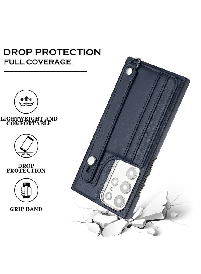 اس-توب جراب لهاتف Samsung Galaxy S23 Ultra مصنوع من الجلد المقاوم للصدمات مع حزام معصم - Image 4