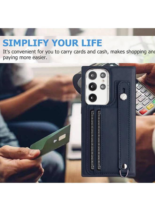 اس-توب جراب لهاتف Samsung Galaxy S23 Ultra مصنوع من الجلد المقاوم للصدمات مع حزام معصم - Image 2