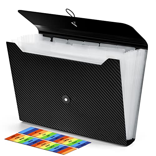 Nicecho Expanding File Folder, 13 Pockets Accordion File Organizer, A4 Letter Size Paper Document Receipt Organizer Accordian Filing Folder for Classroom, Home, Office and Travel - Image 1