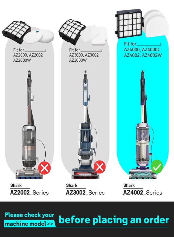 Leemone AZ4002 Replacement Accessories for Shark AZ4000 AZ4000C AZ4002 AZ4002W POWERDETECT Upright Vacuum Cleaner, 1 Brushroll, 2 Filters, 4 Foam & Felt Filters, 4 Odor Neutralizer Cartridges, 12 Pack - Image 3