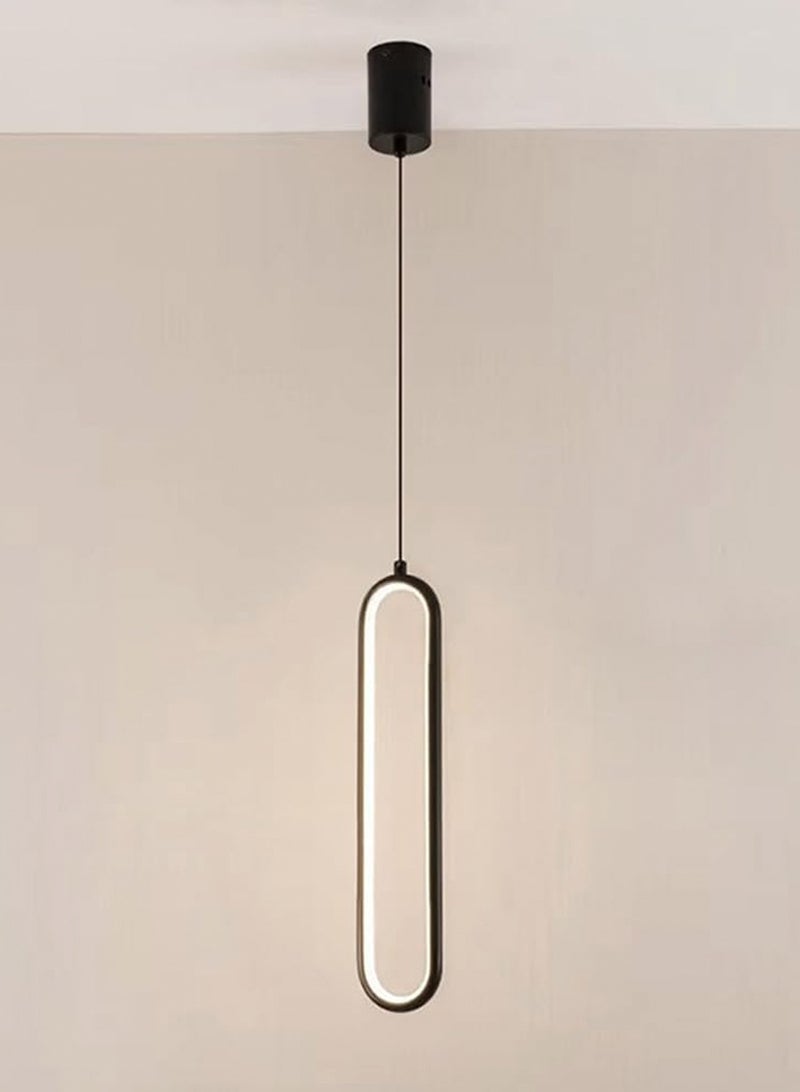 LOOPITYS Ceiling pendant light, U-shaped creative pendant light (diameter 9CM/3.54 inches, adjustable length 150CM/59 inches, color: black, 5000K cold light), brushed brass and silicone lighting equipment, Nordic minimalist pendant light, suitable for bedrooms, corridors, and restaurants - Image 2