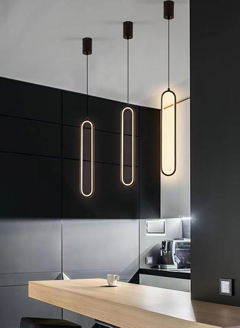 LOOPITYS Ceiling pendant light, U-shaped creative pendant light (diameter 9CM/3.54 inches, adjustable length 150CM/59 inches, color: black, 5000K cold light), brushed brass and silicone lighting equipment, Nordic minimalist pendant light, suitable for bedrooms, corridors, and restaurants - Image 4