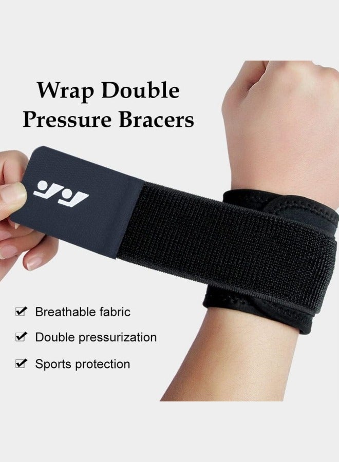 BUPY 2 Pack Wrist Brace Adjustable Wrist Support, Wrist Straps for Fitness Weightlifting, Tendonitis, Carpal Tunnel Arthritis, Highly Elastic Wrist Wraps for Relief Wrist Pain(Black) - Image 2