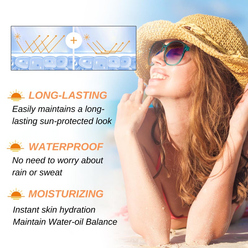 Evolvique Spf 100 Face Sunscreen Moisturizer - Travel Size Sunblock - Oil Free Facial Sun Screen - Sun Screen Protector for Face & Body - Non-Greasy,No White Cast Waterproof Sunscreen Lotion -Dry Oily Skincare - Image 4
