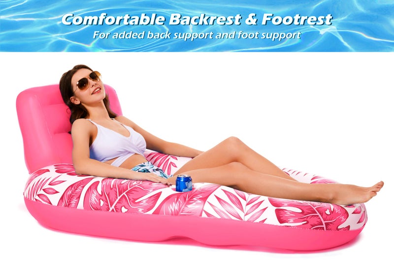 Jasonwell Inflatable Pool Float Adult - Pool Floaties Lounger Floats Raft Floating Chair Water Floaties for Swimming Pool Lake Lounge Float with Cup Holders Beach Pool Party Toys for Adults - Image 2