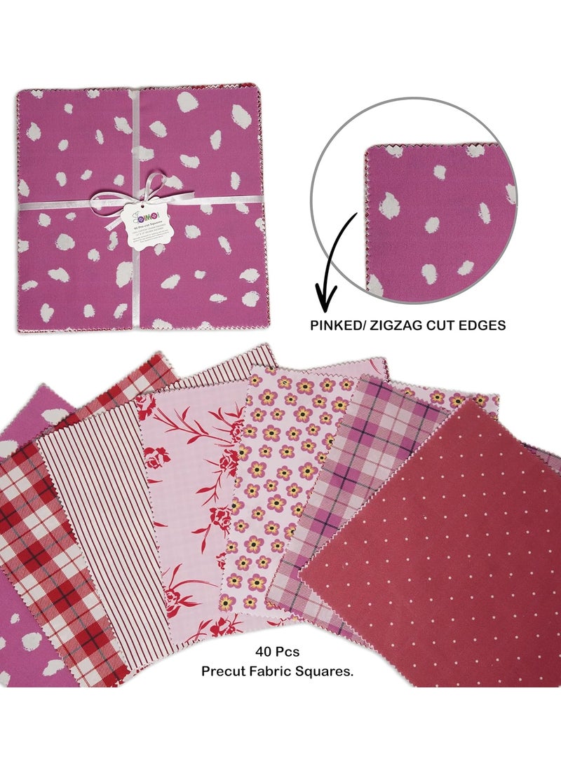 Soimoi Soimoi Precut 5inch Floral Check Prints Cotton Fabric Bundle Quilting Squares Charm Pack DIY Patchwork Sewing Craft  - Image 3