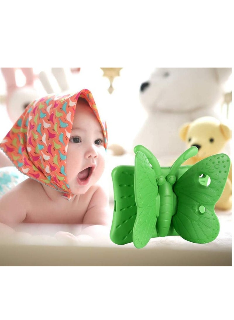 iPad 9th 8th 7th Generation Case Kids Girls, Cute Butterfly Shockproof EVA Foam Super Protection Stand Cover for iPad 2021 2020 2019 10.2" and iPad Air 3 Pro 10.5" - Green - Image 5