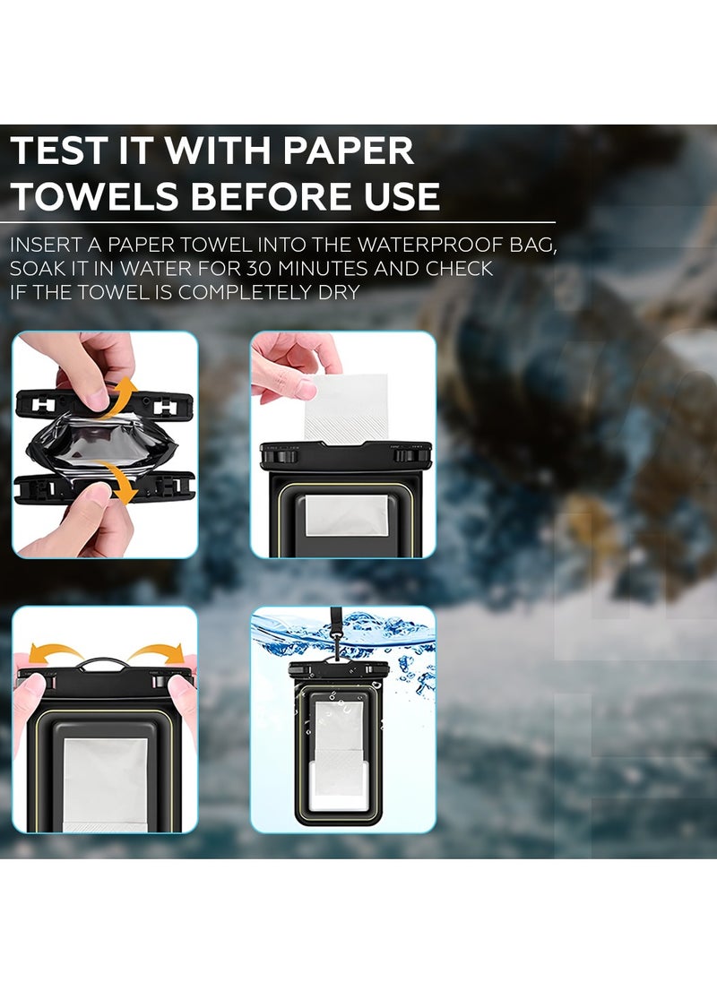 AMROAH - 2 Pack IP68 Universal Waterproof Phone Pouch Bag for Cellphone, Dry Smartphone Beach Swimming Waterproof Phone Case for iPhone 16 15 14 13 12 11 Pro Max Plus Galaxy S24 S23 S22 Ultra Pixel - Image 1