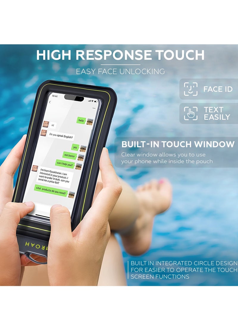AMROAH - 2 Pack IP68 Universal Waterproof Phone Pouch Bag for Cellphone, Dry Smartphone Beach Swimming Waterproof Phone Case for iPhone 16 15 14 13 12 11 Pro Max Plus Galaxy S24 S23 S22 Ultra Pixel - Image 1