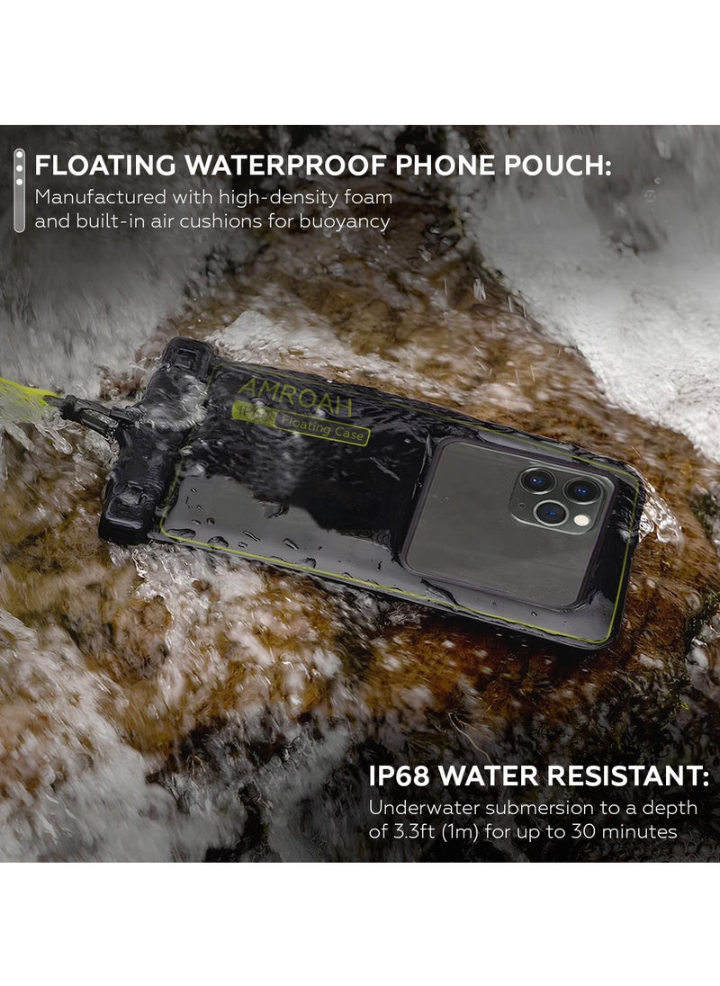 AMROAH 2 Pack IP68 Universal Waterproof Phone Pouch Bag for Cellphone, Dry Smartphone Beach Swimming Waterproof Phone Case for iPhone 16 15 14 13 12 11 Pro Max Plus Galaxy S24 S23 S22 Ultra Pixel  - Image 3