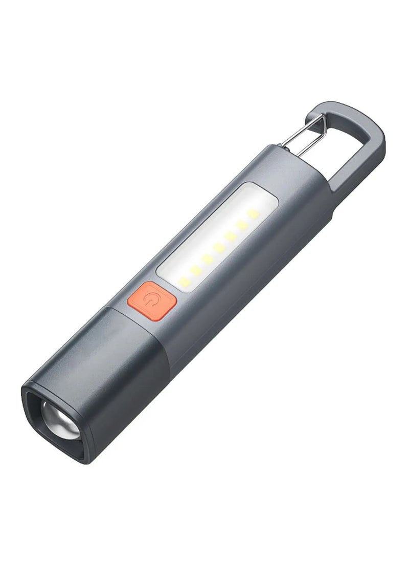 AROAQ ABS Flashlamp Strong Light Portable USB Rechargeable Outdoor Flashlight with Telescopic Focus and COB Side Lamp  - Image 1