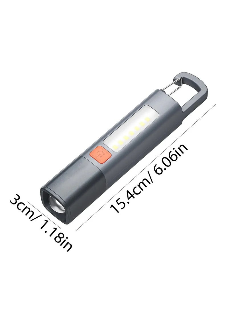AROAQ ABS Flashlamp Strong Light Portable USB Rechargeable Outdoor Flashlight with Telescopic Focus and COB Side Lamp  - Image 2